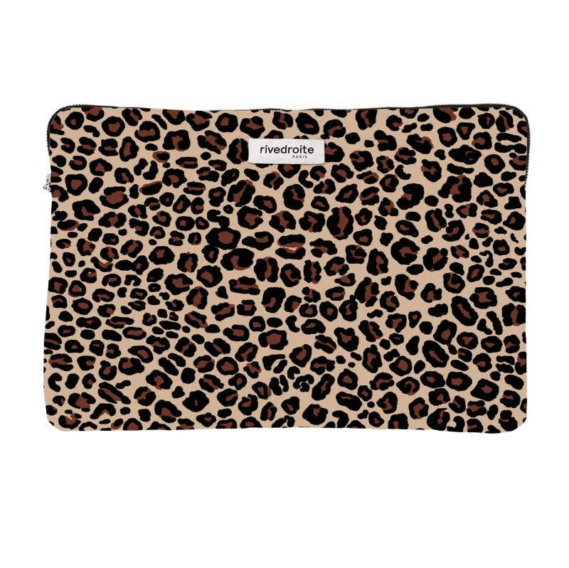 Vivienne Leopard Beige - La housse d'ordinateur