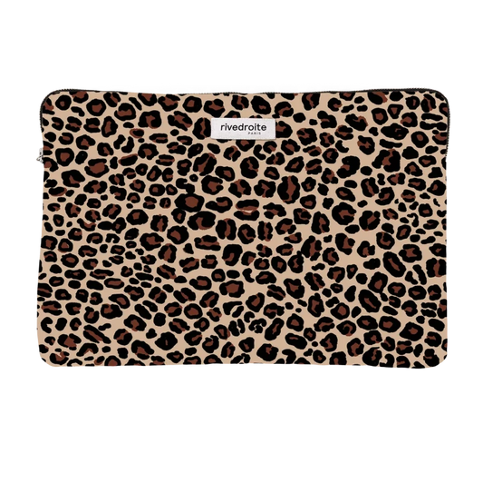 Vivienne Leopard Beige - La housse d'ordinateur