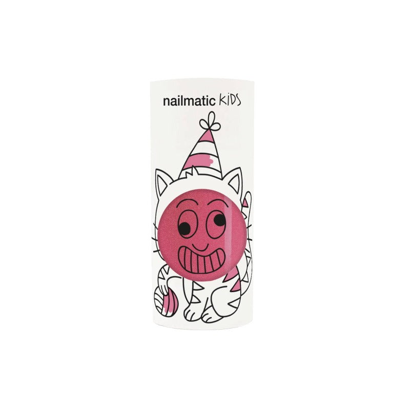 Vernis pour enfant à base d'eau et se retire à l'eau de la marque Nailmatic. le voici dans sa version rose bonbon nacré