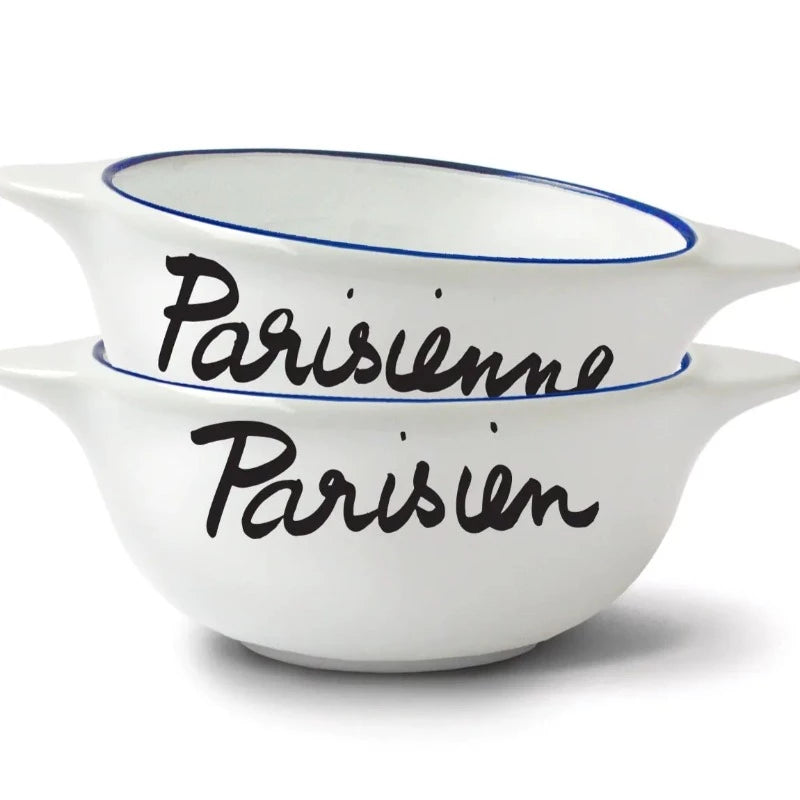 Association des Inscriptions Parisien avec Parisiennesur bol breton en faïence de la marque pied_de_poule maison_moon