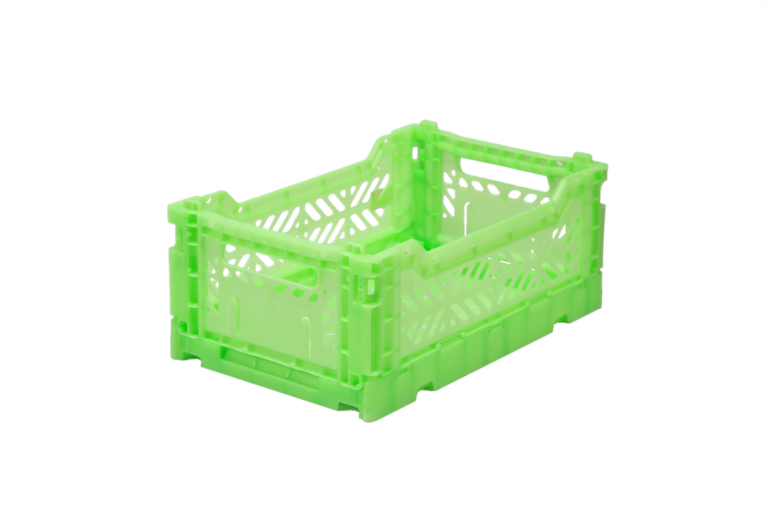 Caisse pliable de rangement - Mini - Vert Fluo