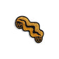 Broche gémeaux brodée à la main en fil de cannetille doré. Signe astrologique Chez Macon & Lesquoy. Dimensions : 4,6 x 2,4cm.