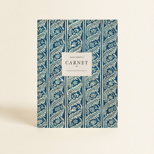 Carnet couverture tissu  - Bleu Royal