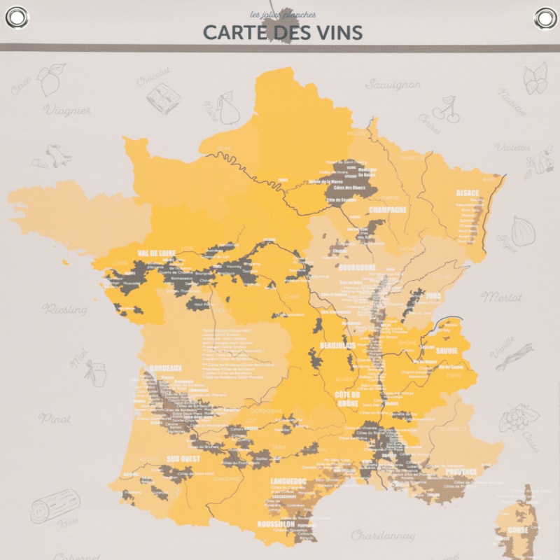 Affiche des vins de France  Planche regroupant les principaux vignobles français et leurs appellations ! Curieux ou passionnés, nous espérons qu’elles répondront à vos attentes