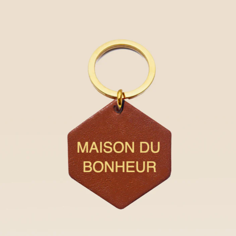 Porte-clés réalisé à la main en cuir. création et fabrication française. 