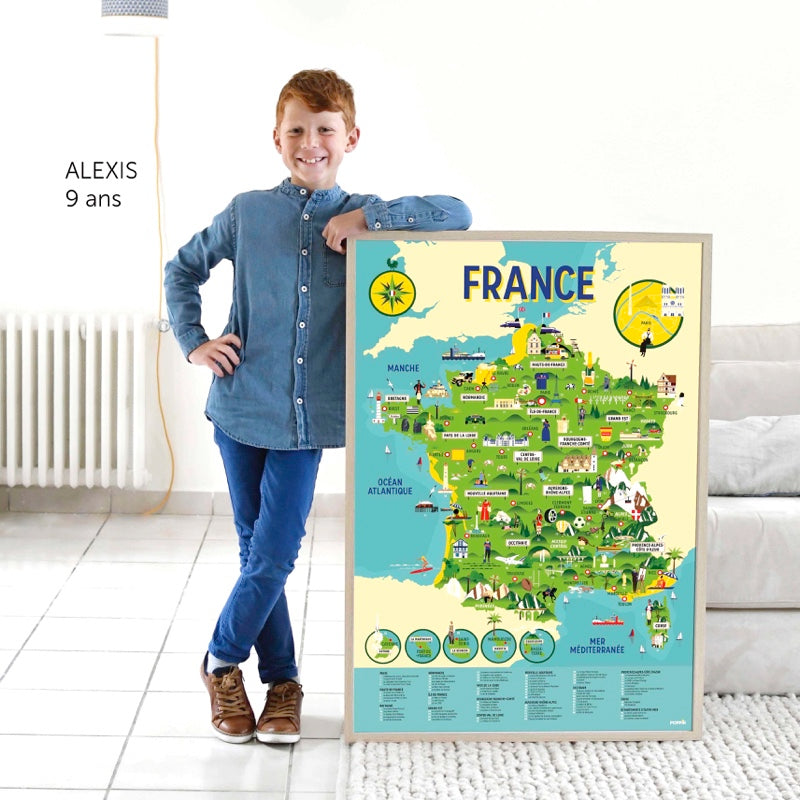 Poster de la carte de France Poppik. Dès 6 ans.