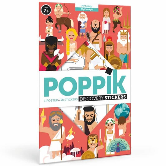 Poster sur la mythologie grecque, 38 stickers et 1 poster. Poppik. Dès 7 ans.