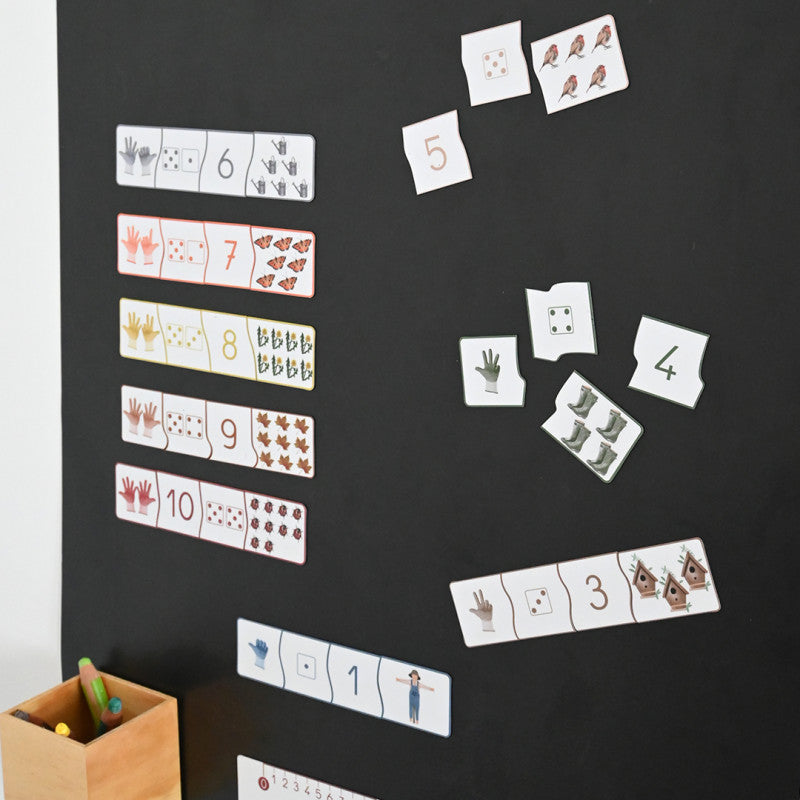 Découvrez notre Puzzle magnétique « J’apprends à compter jusqu’à 10 ». Un jeu éducatif, ludique et auto-correctif pour apprendre en s’amusant autour du thème du jardin ! Dès 3 ans.